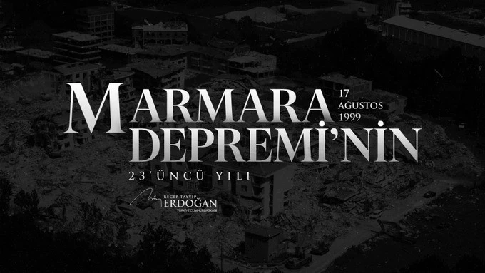 Cumhurbaşkanı Erdoğan, “17 Ağustos Depremi’nde” hayatını kaybedenleri andı
