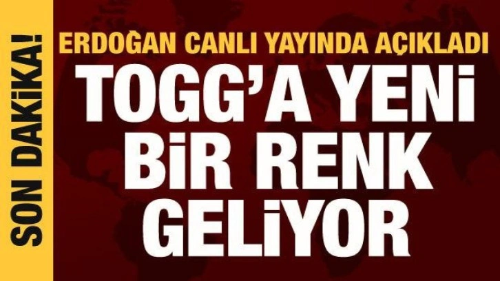 Cumhurbaşkanı Erdoğan açıkladı: Togg'a yeni bir renk geliyor