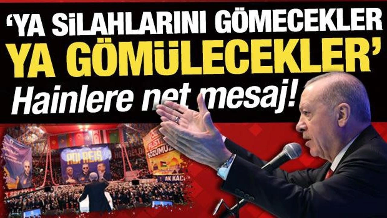 Cumhurbaşkanı Erdoğan: 'Ya silahlarını gömecekler ya toprağa gömülecekler'