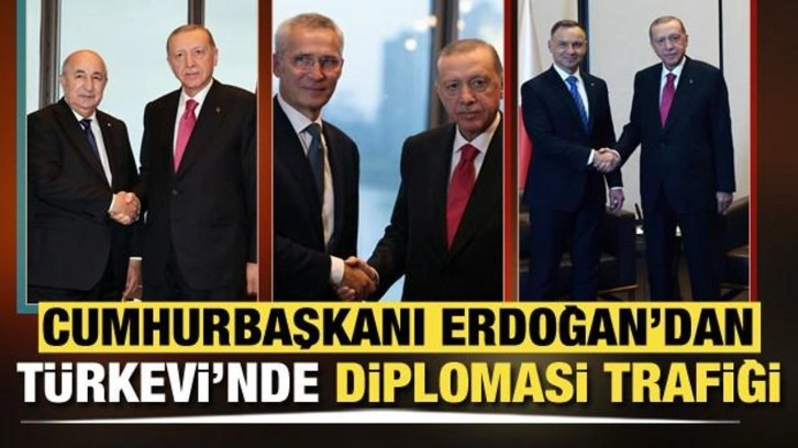 Cumhurbaşkanı Erdoğan'dan Türkevi’nde diplomasi trafiği