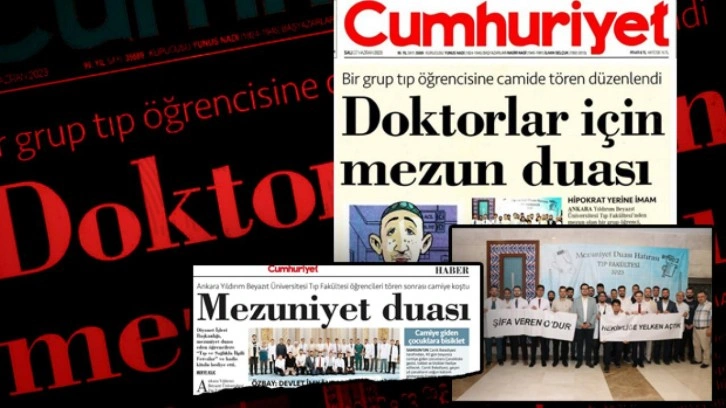 Cumhuriyet bunu da yaptı: Mezuniyet coşkusunu camide duayla yaşayan öğrenciler hedefte!