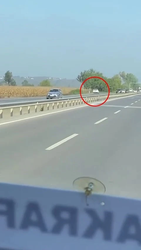 D-650’de ters yönde ilerledi, trafiği böyle tehlikeye attı
