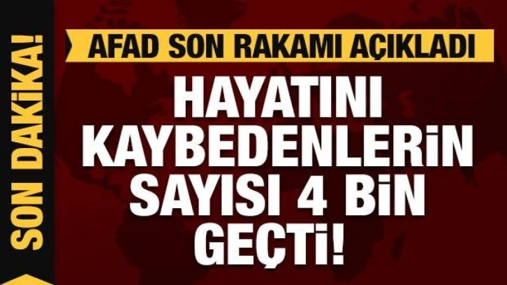 Depremde son durum: Can kaybı 4 bini geçti