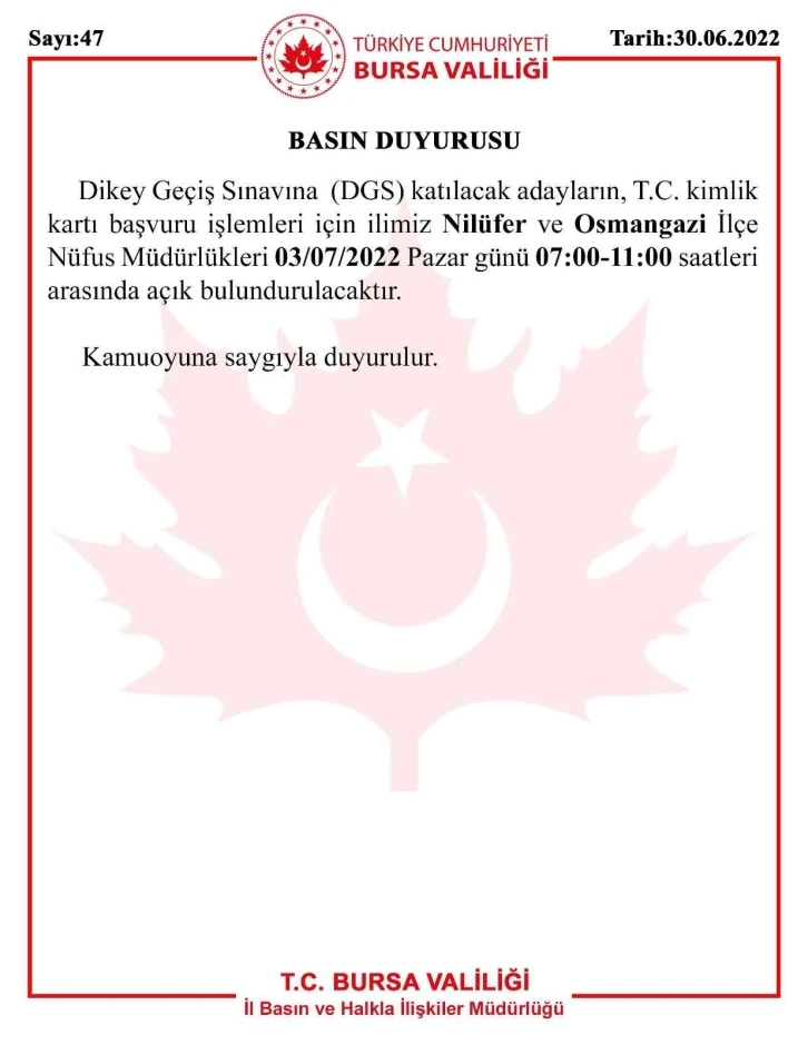 DGS adayları dikkat
