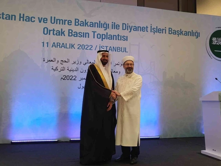 Diyanet İşleri Başkanı Erbaş: "2023 hac organizasyonu ile ilgili ocak ayında Cidde’de hac protokolü imzalayacağız"
