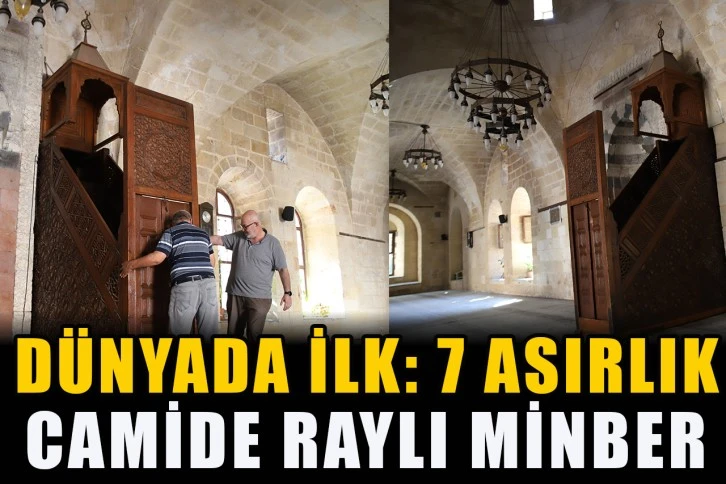 Dünyada ilk: 7 asırlık camide raylı minber