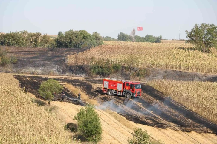 Edirne’de anız yangını
