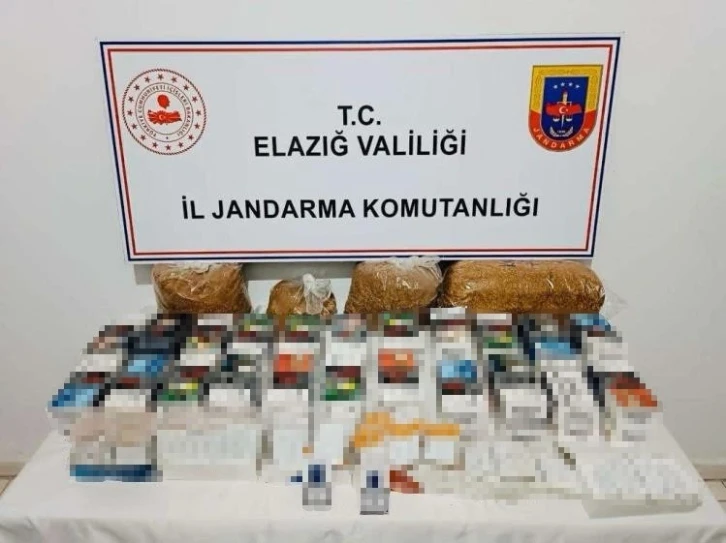 Elazığ’da kaçak tütün ve makaron ele geçirildi
