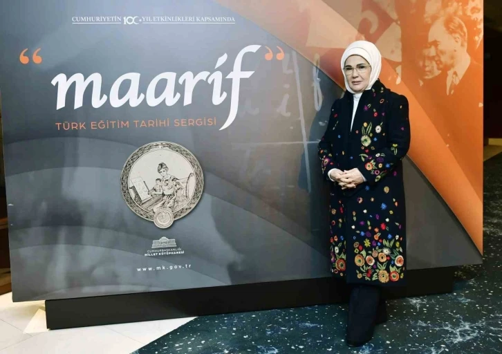 Emine Erdoğan "Maarif: Türk Eğitim Tarihi" sergisini gezdi
