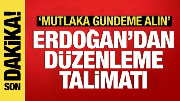 Erdoğan'dan düzenleme talimatı! "Meclis tatile girmeden yetiştirmeye çalışacağız"