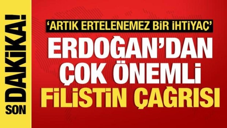 Erdoğan'dan son dakika Filistin açıklaması: Artık ertelenemez bir ihtiyaç