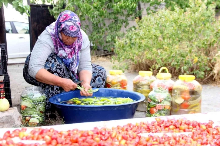 Erzincan’da kadınların turşu mesaisi
