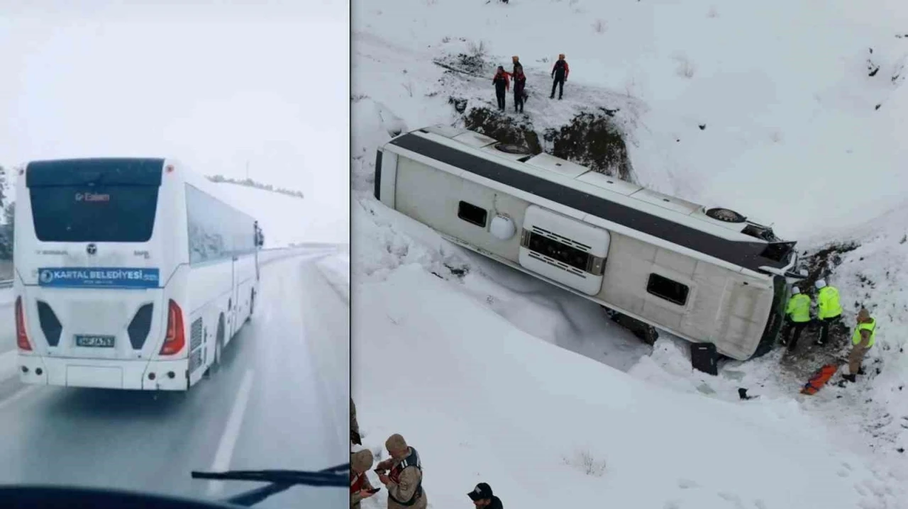 Erzincan’da kaza yapan otobüsün kaza yapmadan saniyeler öncesi görüntüsü ortaya çıktı
