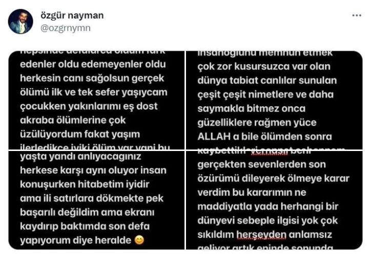 Eşini ve çocuklarını öldürmeden önce sosyal medya hesabından intihar notu paylaşmış
