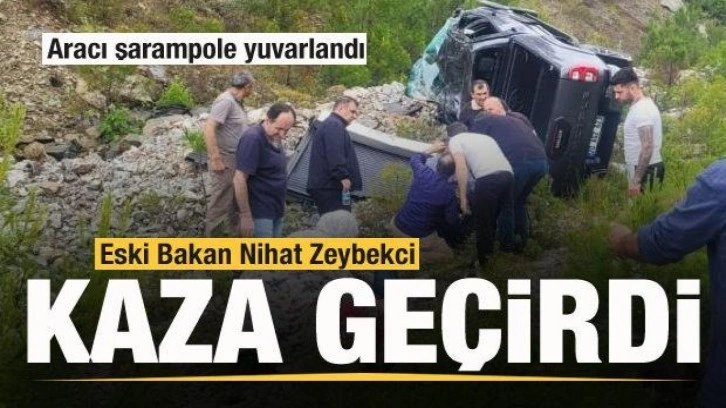 Eski Bakan Nihat Zeybekci kaza yaptı! Aracı şarampole yuvarlandı