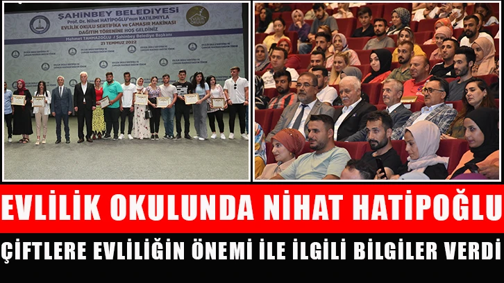 Evlilik okulunda Nihat Hatipoğlu çiftlere evliliğin önemi ile ilgili bilgiler verdi