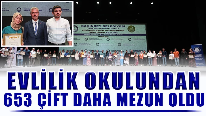 Evlilik okulundan 653 çift daha mezun oldu