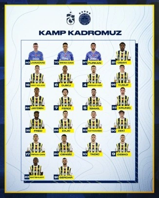 Fenerbahçe Trabzonspor Maçı Kamp Kadrosu Açıklandı