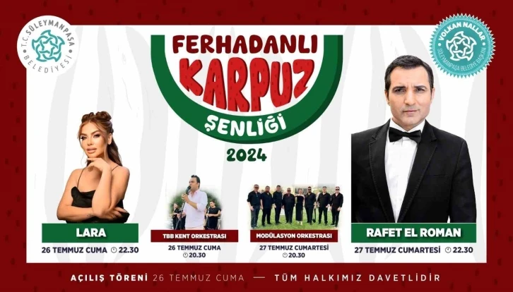 Ferhadanlı Karpuz Şenliği yarın başlayacak
