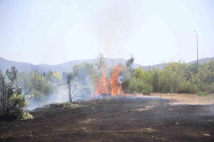 Fethiye’de otluk ve sazlık alanda çıkan yangın söndürüldü
