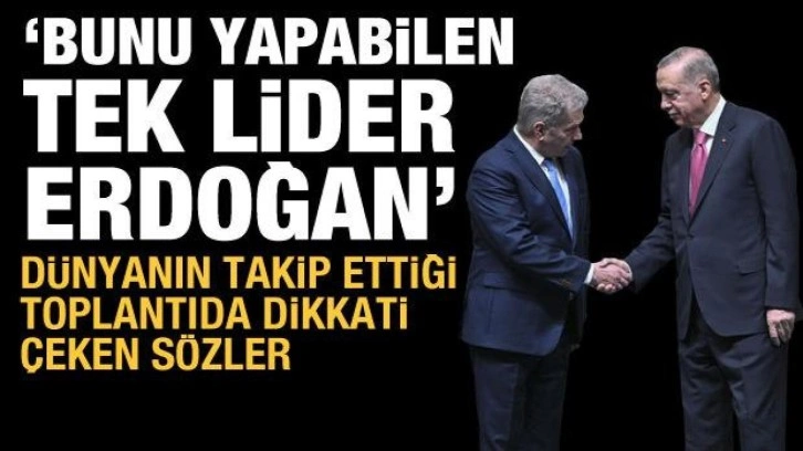 Finlandiya Cumhurbaşkanı'ndan Erdoğan'a övgü dolu sözler: Bunu yapabilen tek lidersiniz