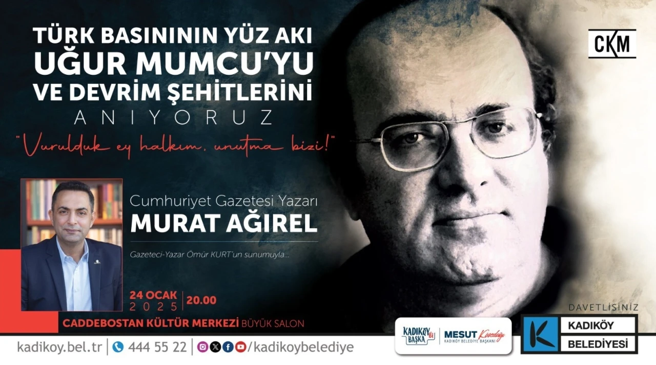 Gazeteci ve Yazar Uğur Mumcu ölümünün 32. yılında Kadıköy’de anılacak
