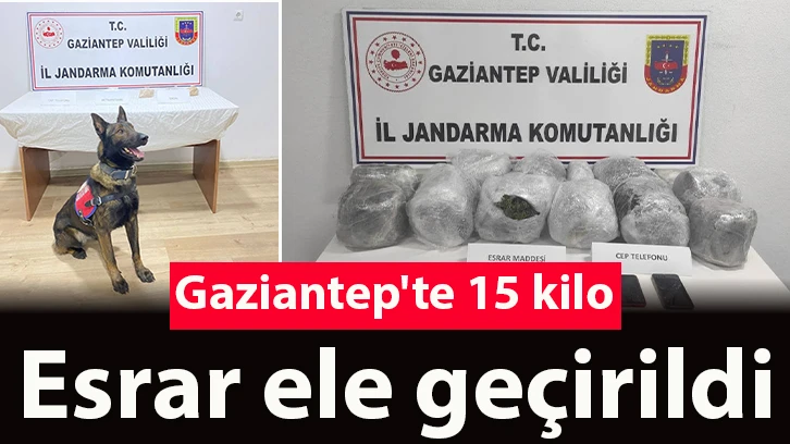 Gaziantep'te 15 kilo esrar ele geçirildi