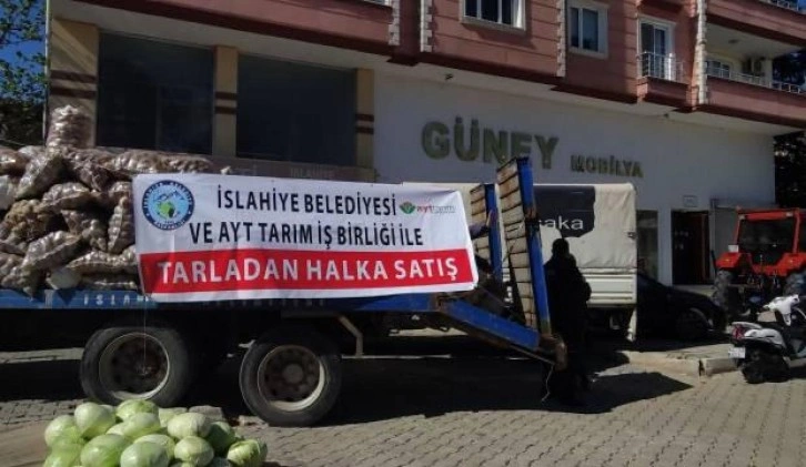 Gaziantep'te belediye eliyle tarladan halka sebze satışı