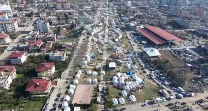 Gaziantep’te çadır kent havadan görüntülendi