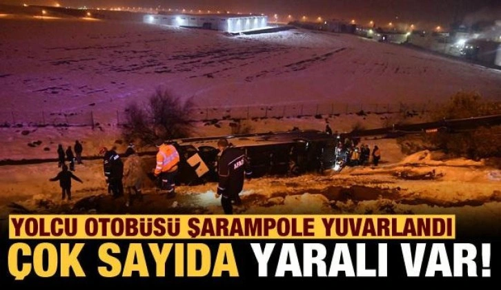 Gazinatep'te yolcu otobüsü şarampole yuvarlandı! Çok sayıda yaralı var