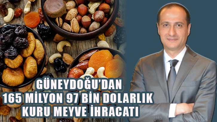 Güneydoğu’dan 165 milyon 97 bin dolarlık kuru meyve ihracatı