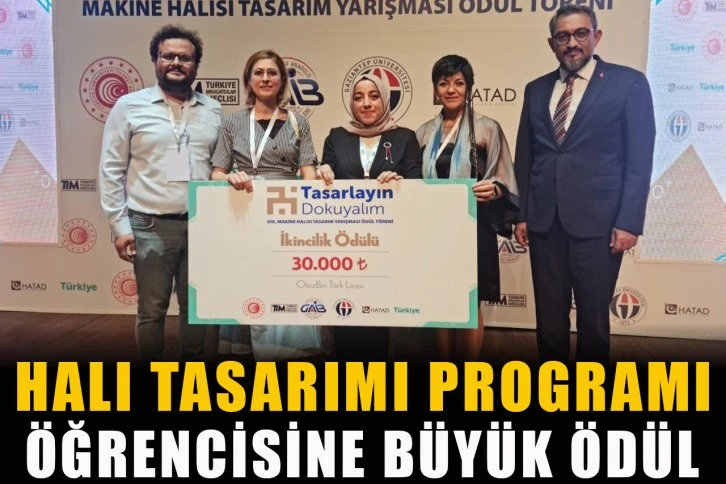 Halı tasarımı programı öğrencisine büyük ödül