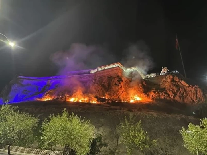 Harput’ta otluk alanda korkutan yangın
