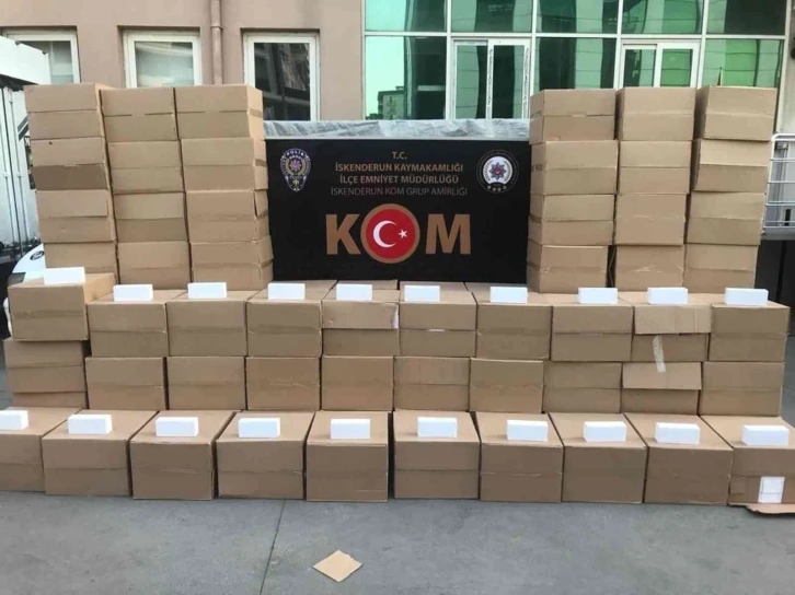 Hatay’da 1 milyon 460 bin adet kaçak makaron yakalandı
