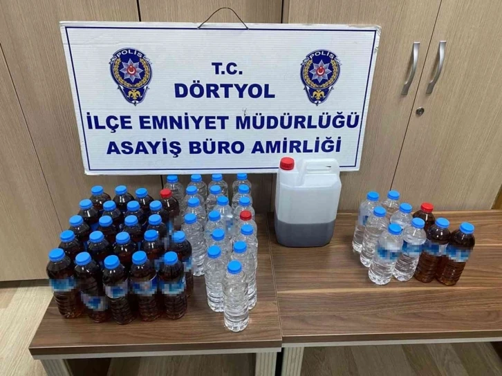 Hatay’da 27 litre sahte içki ele geçirildi
