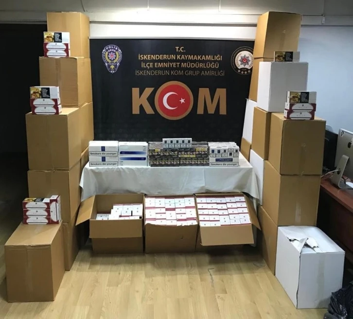 Hatay’da kaçak makaron ve sigara operasyonu
