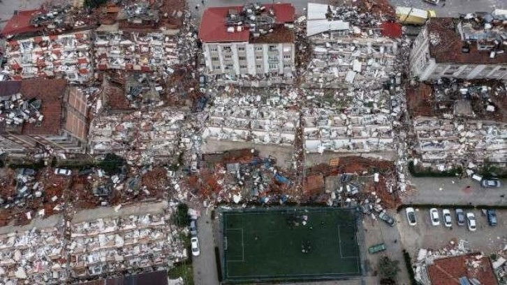 Hatay'daki büyük yıkım havadan görüntülendi