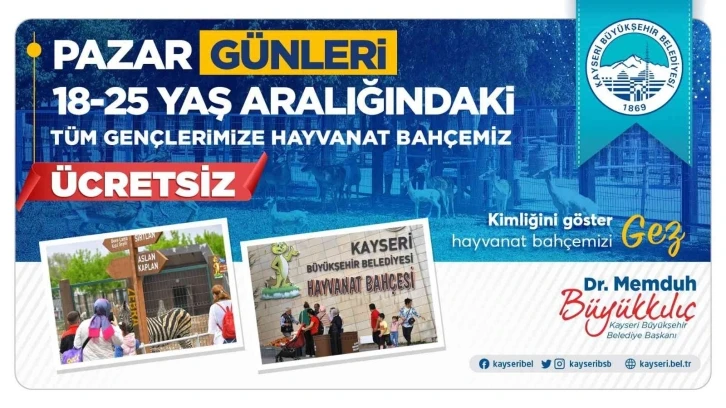 Hayvanat Bahçesi Pazar günü gençlere ücretsiz
