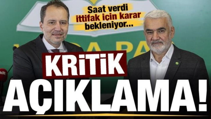 HÜDA PAR'dan kritik 'ittifak' açıklaması! Karar için saat verdi...