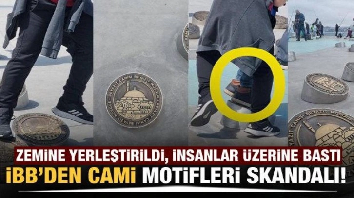 İBB’den cami motifleri skandalı! Zemine yerleştirildi, insanlar üzerine bastı