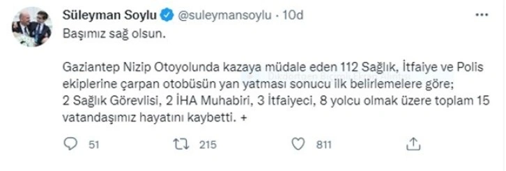 İçişleri Bakanı Soylu: 