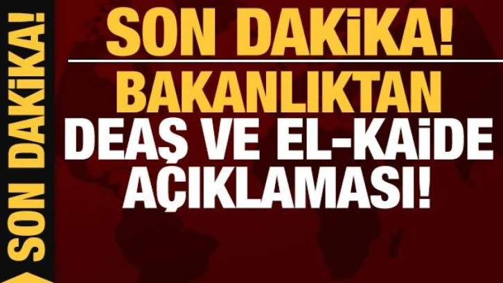 İçişleri Bakanlığı'ndan DEAŞ ve El Kaide açıklaması!