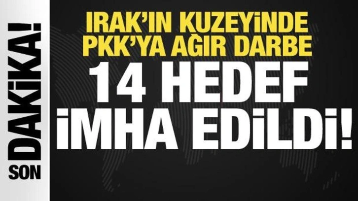 Irak'ın kuzeyinde 14 hedef imha edildi