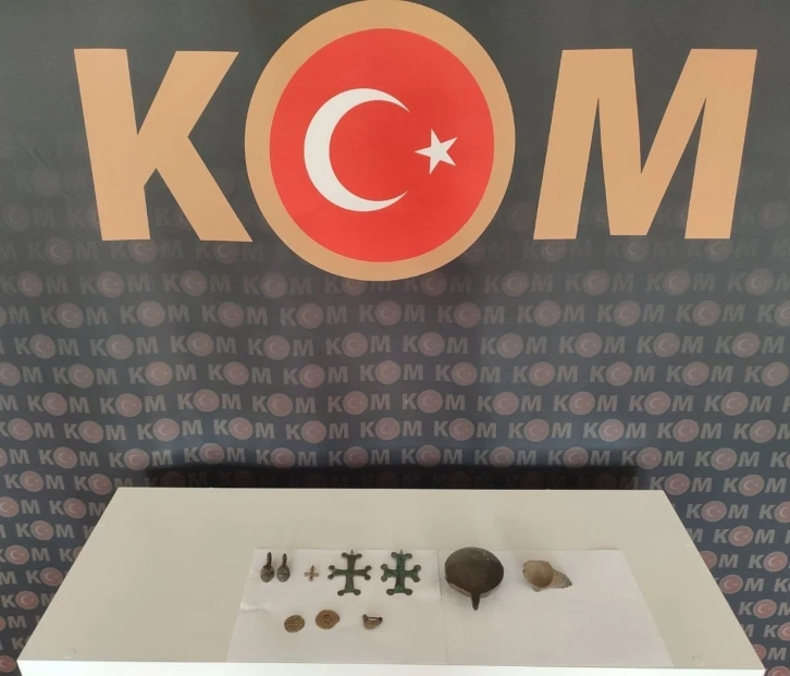 İş yerinde Roma dönemine ait tarihi eser bulundu
