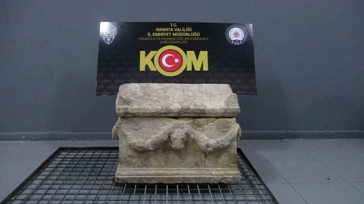 Isparta’da Roma dönemine ait bebek lahdi ele geçirildi
