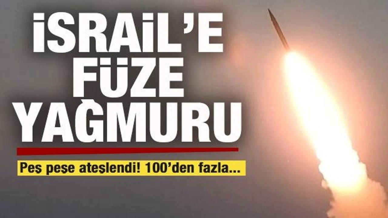 İsrail'e füze yağmuru! Peş peşe ateşlendi! 100'den fazla...