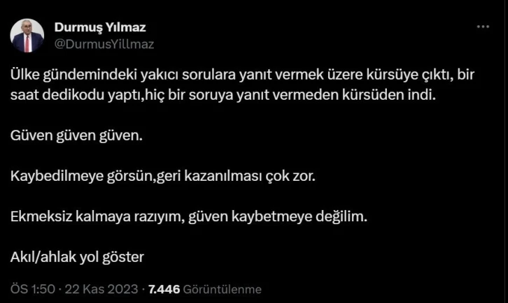 İYİ Parti’den istifa eden Yılmaz’dan Meral Akşener’e: "Bir saat dedikodu yaptı, hiçbir soruya yanıt vermeden kürsüden indi"
