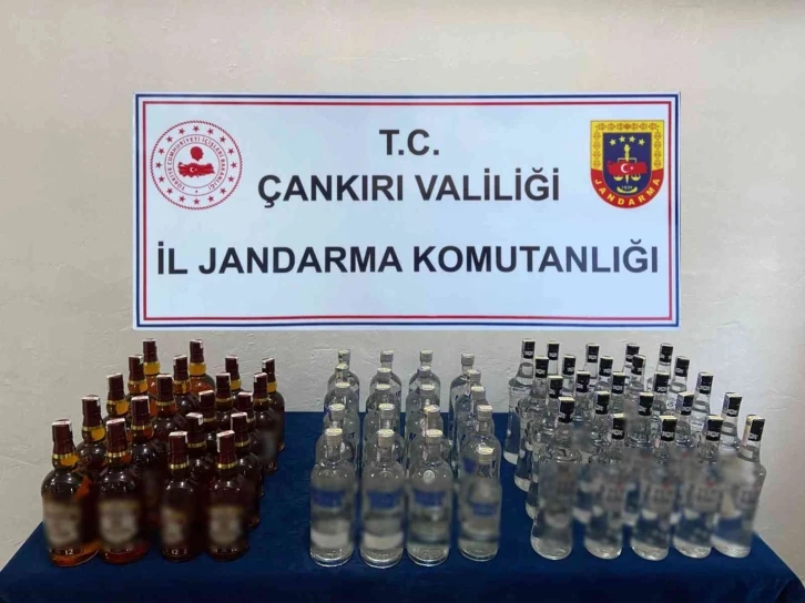 Jandarma ekiplerinin durdurduğu araçtan 54 litre kaçak alkol ele geçirildi
