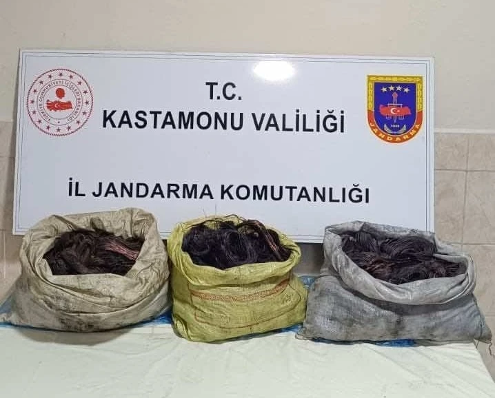 Kablo çalan iki hırsız, jandarma ekiplerince yakalandı
