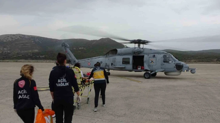 Kalp krizi geçiren vatandaş, askeri helikopter ile hastaneye ulaştırıldı
